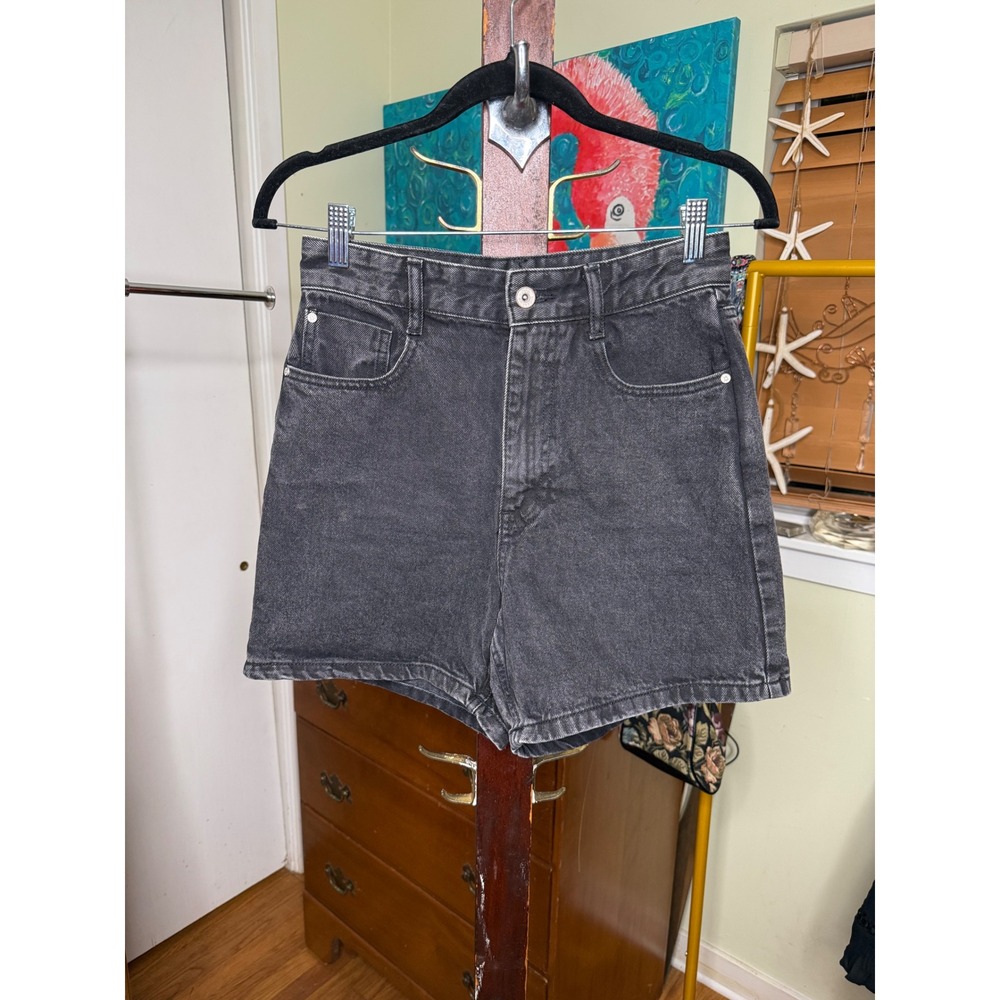 Zara High Waisted Mom Jean Shorts